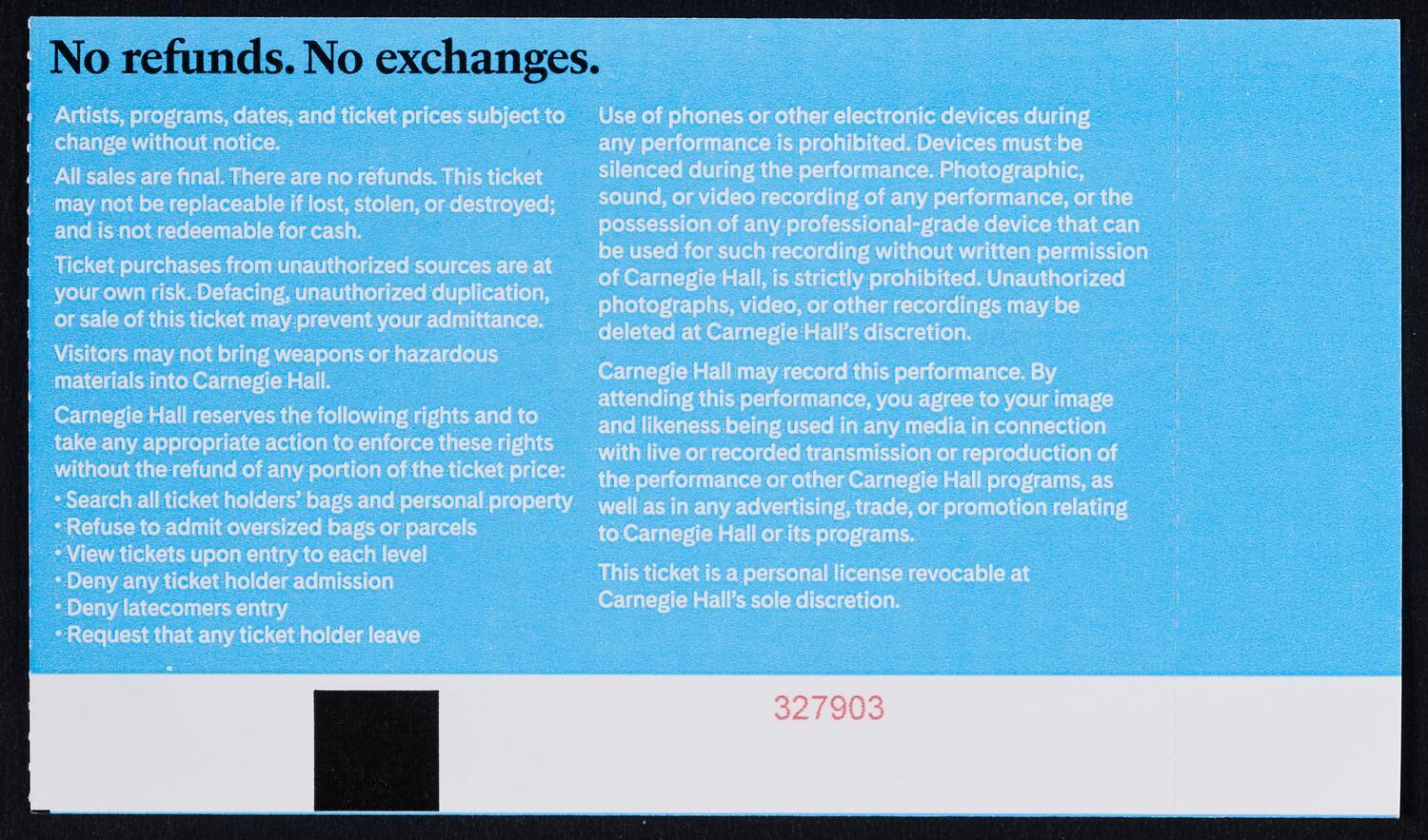 Ticket for Opening Night Gala: Los Angeles Philharmonic, October 8, 2024 (back)
