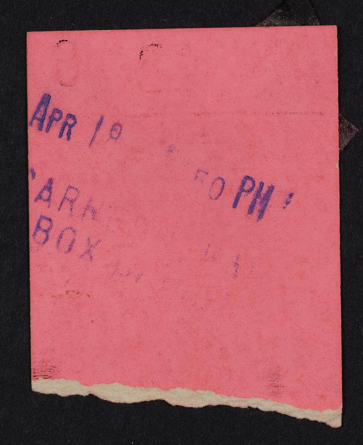 Ticket for Dave Clark Five, May 29, 1964 (back)