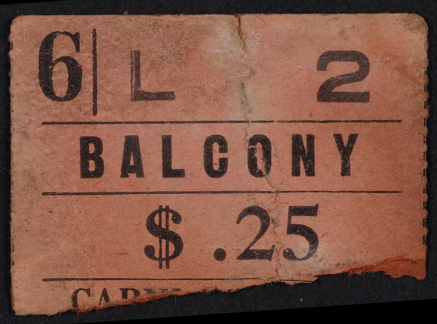 Ticket stub, undated (front)