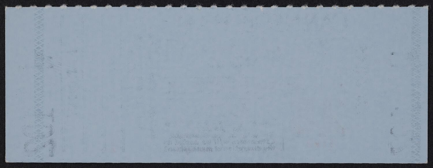 Ticket for Handel Opera Festival: Alessandro, April 28, 1985 (back)