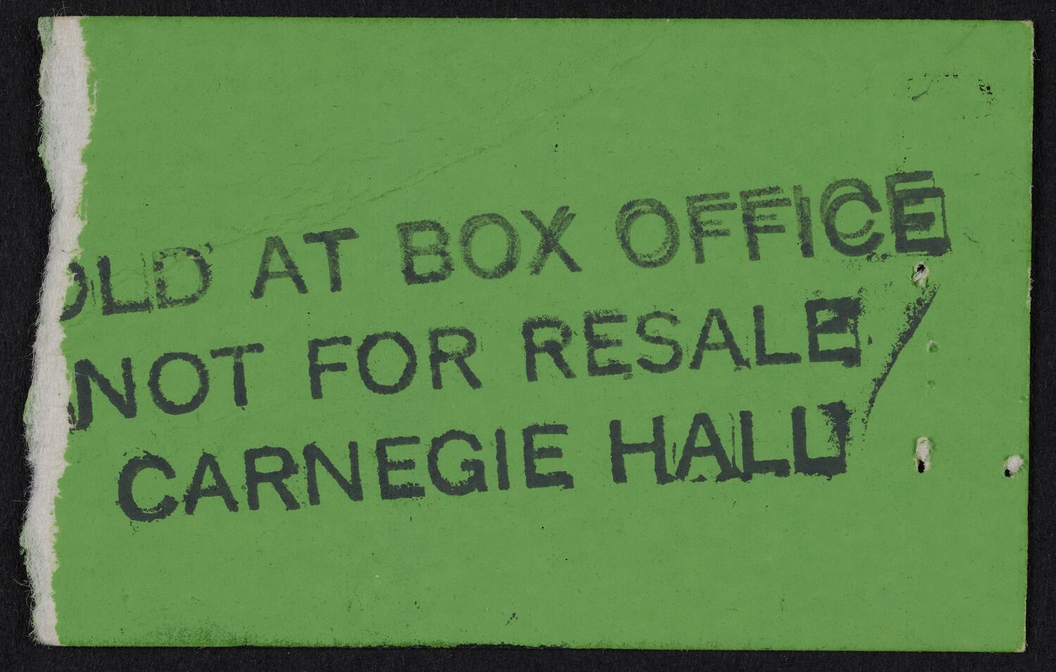 Ticket for Narciso Yepes, November 24, 1981 (back)