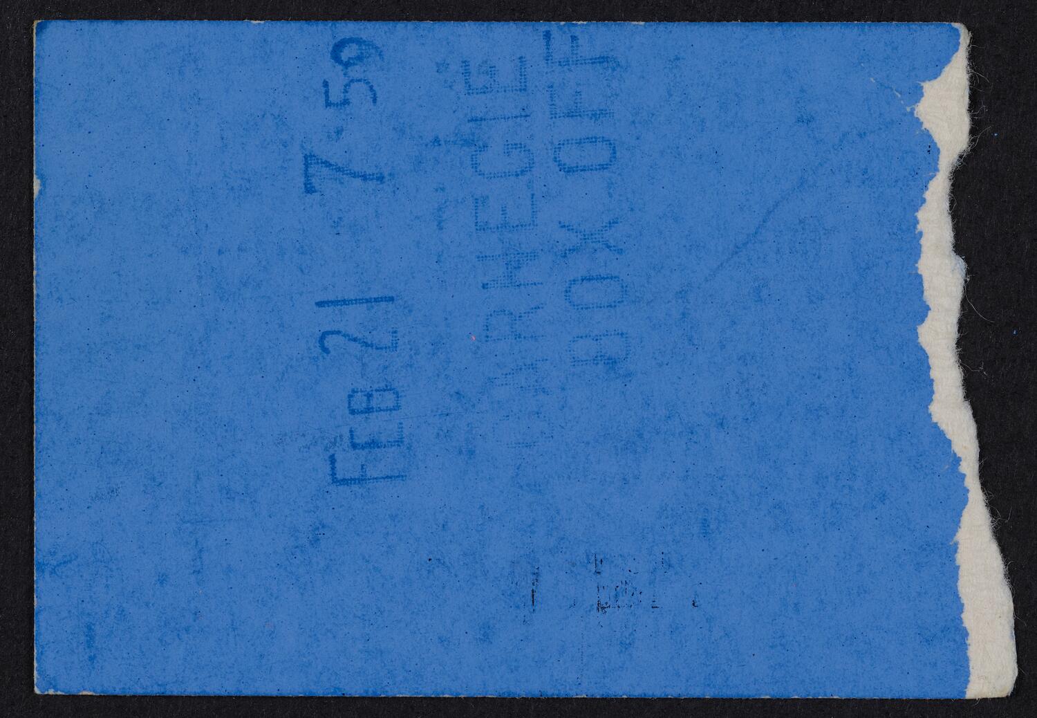 Ticket for Concertgebouw Orchestra of Amsterdam, April 15, 1961 (back)