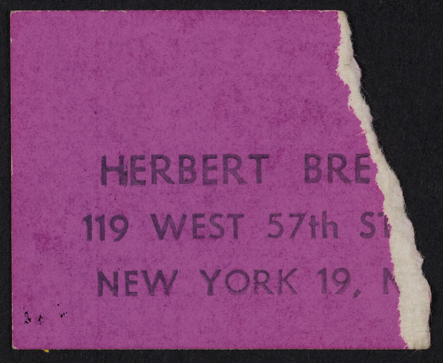 Ticket for Alicia de Larrocha, March 25, 1973 (back)