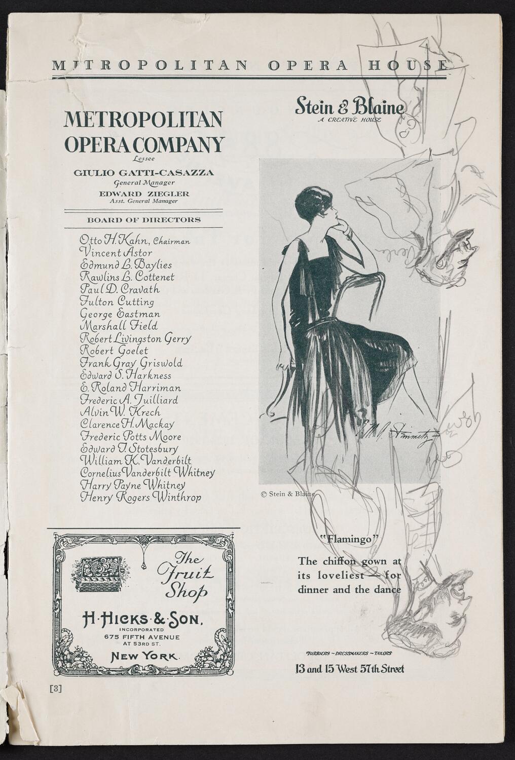 Sketches on concert program page