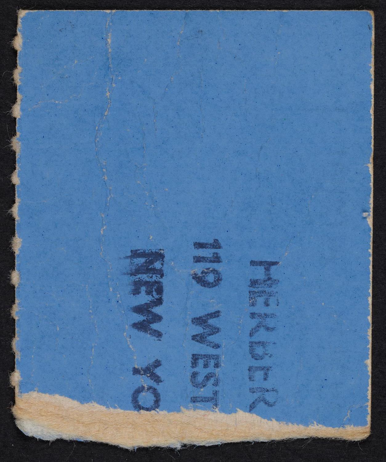 Ticket for Alicia de Larrocha, March 16, 1975 (back)