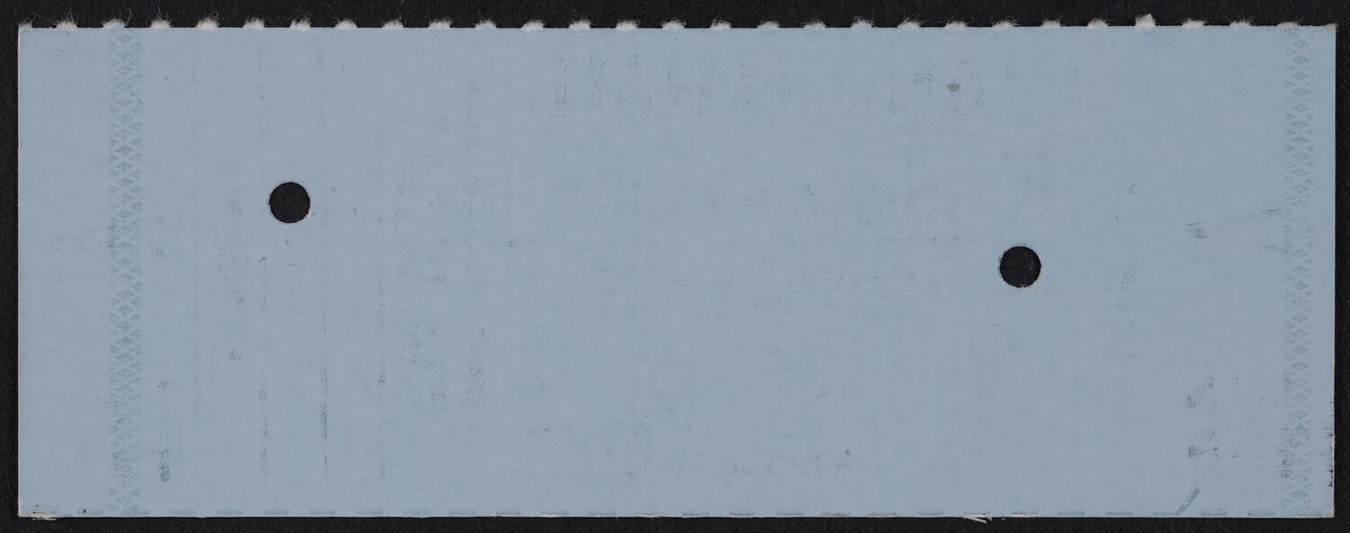 Ticket for Jeffrey Siegel, May 2, 1985 (back)