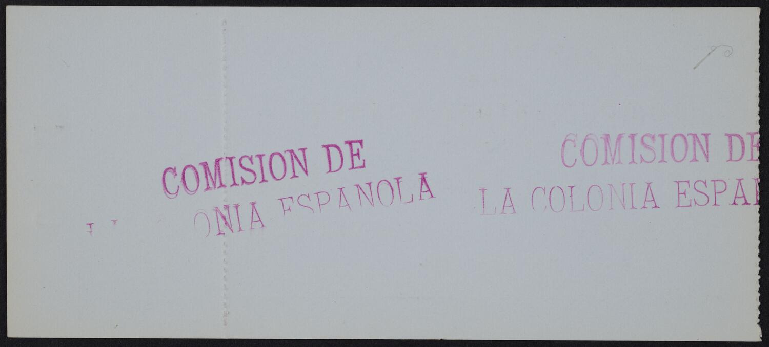 Ticket for Concert in Honor of the Infanta Eulalia of Spain and Don Antonio, May 29, 1893 (back)