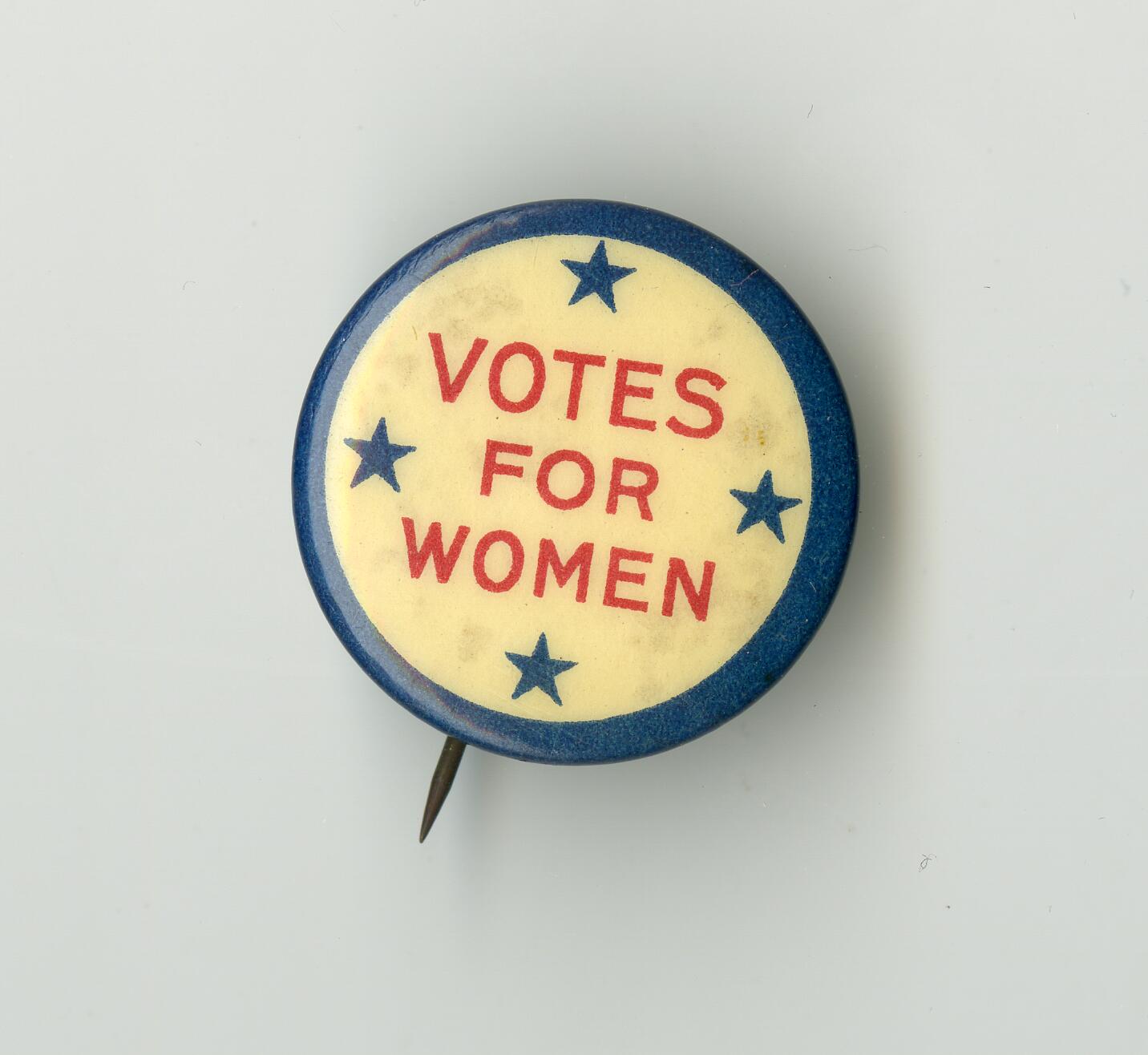 Votes for Women pin, 1896