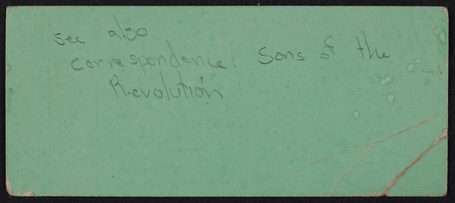 Ticket for Washington's Birthday Meeting, February 22, 1938 (back)