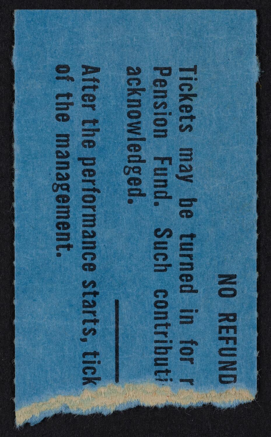 Ticket for New York Philharmonic, November 19, 1961 (back)