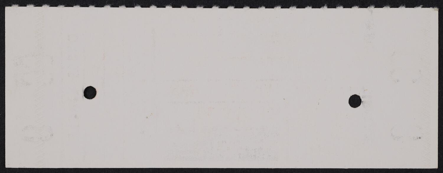 Ticket for Roberta Peters, January 17, 1985 (back)