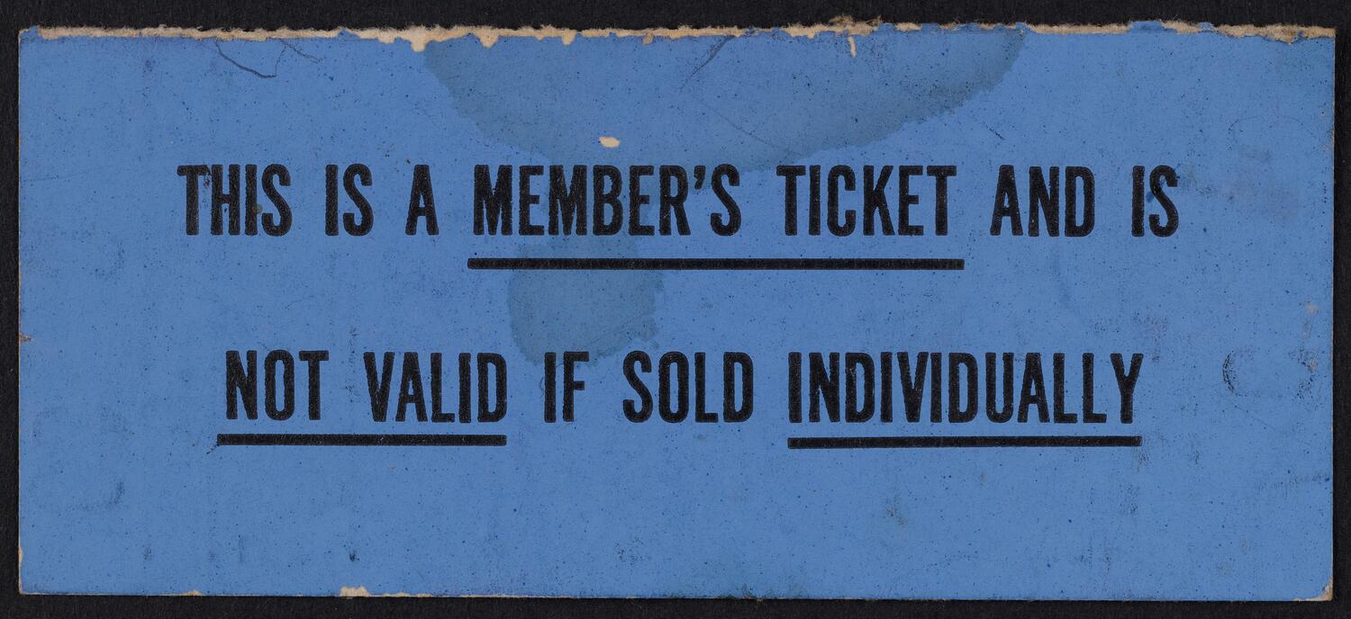 Ticket for National Orchestral Association, April 16, 1951 (back)