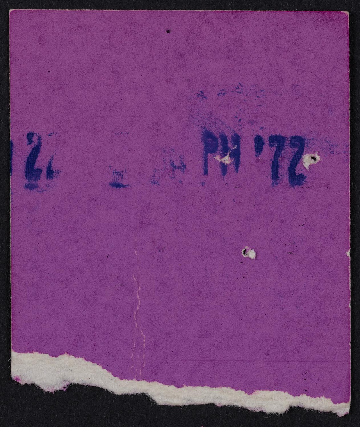 Ticket for Jim Bailey, February 5, 1972 (back)