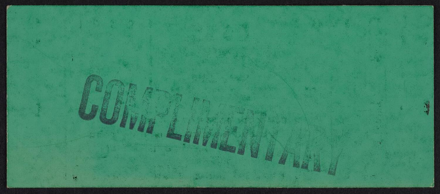 Ticket to Michael Rogers, October 21, 1969 (back)