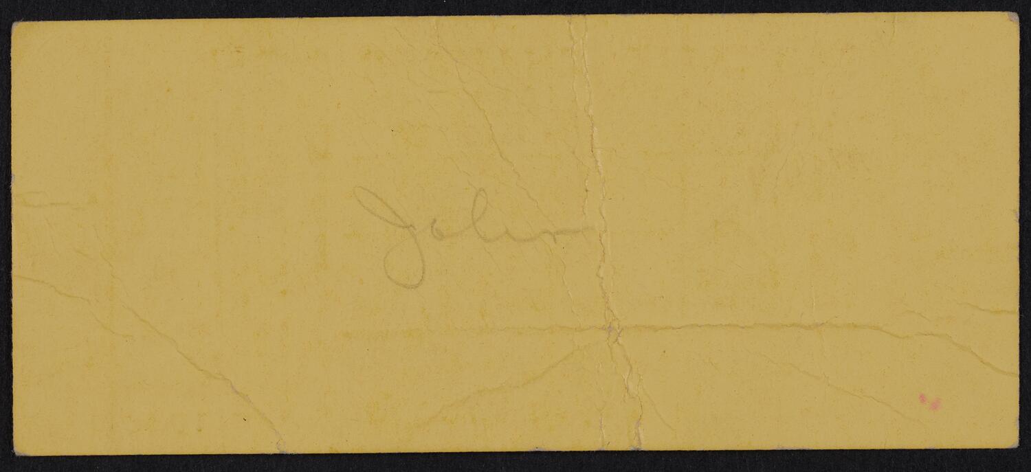 Ticket for Recital of Students of Rita Kittain & Lydia Chaliapin, May 14, 1946 (back)