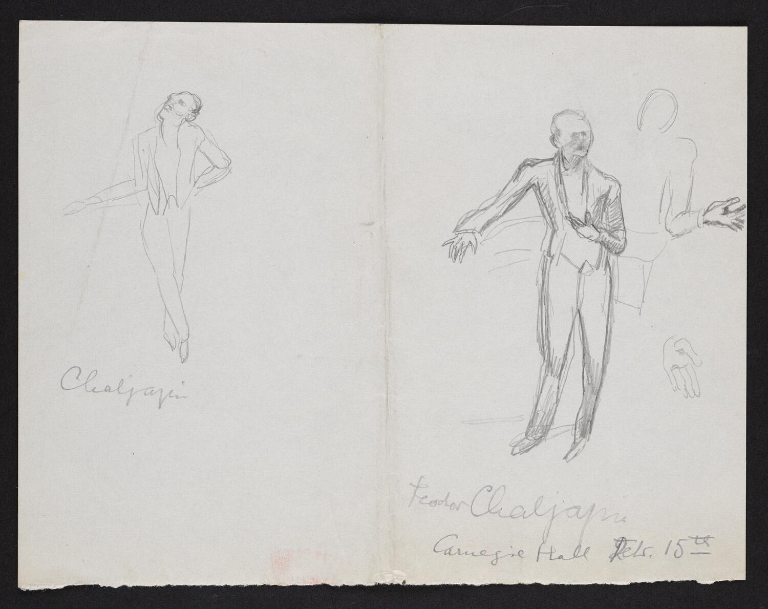 Sketches of Fyodor Chaliapin facing the viewer