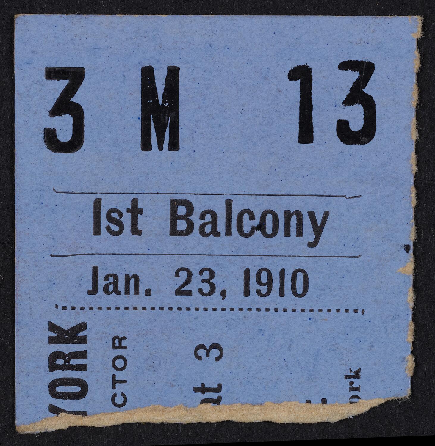 Ticket for Burton Holmes Travelogues: Egypt, January 23, 1910 (front)