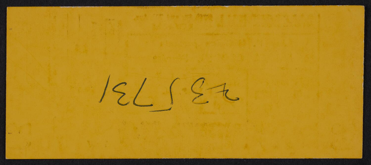 Ticket for Maria Clodes, February 15, 1967 (back)