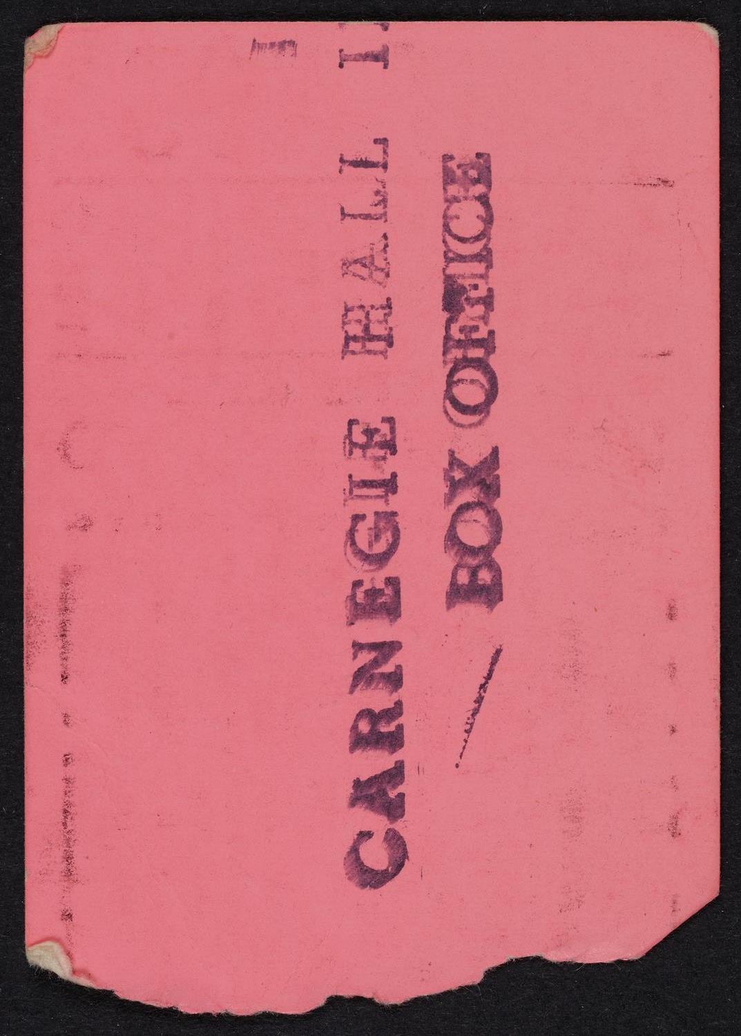 Ticket for Emil Gilels, October 11, 1955 (back)