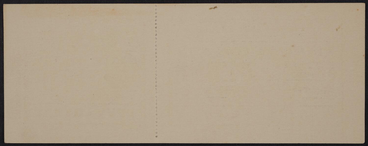 Ticke for Democratic County Committee Rally, October 31, 1931 (back)