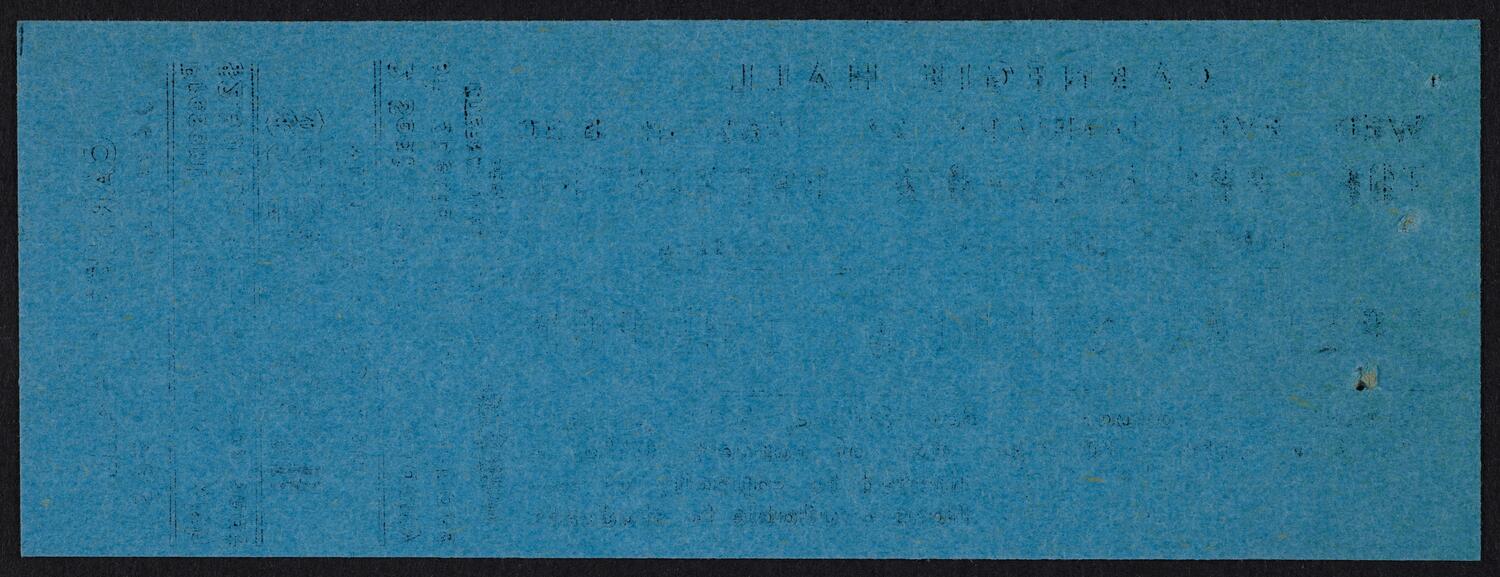 Ticket for Philadelphia Orchestra, January 27, 1965 (back)