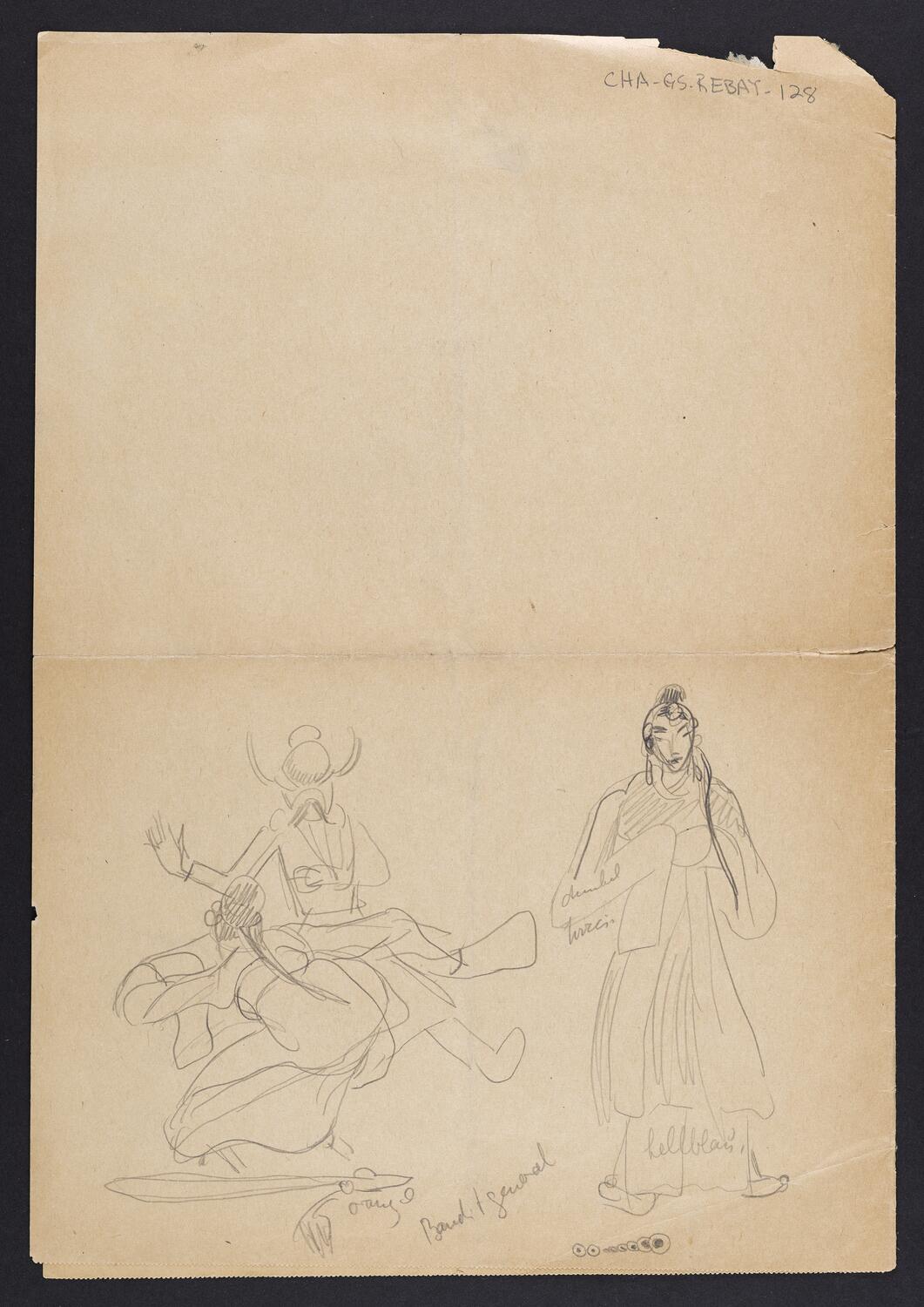 Sketches of figure, possibly Mei Lanfang