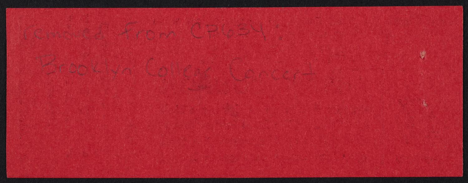 Ticket for Handel's Saul, May 27, 1963 (back)