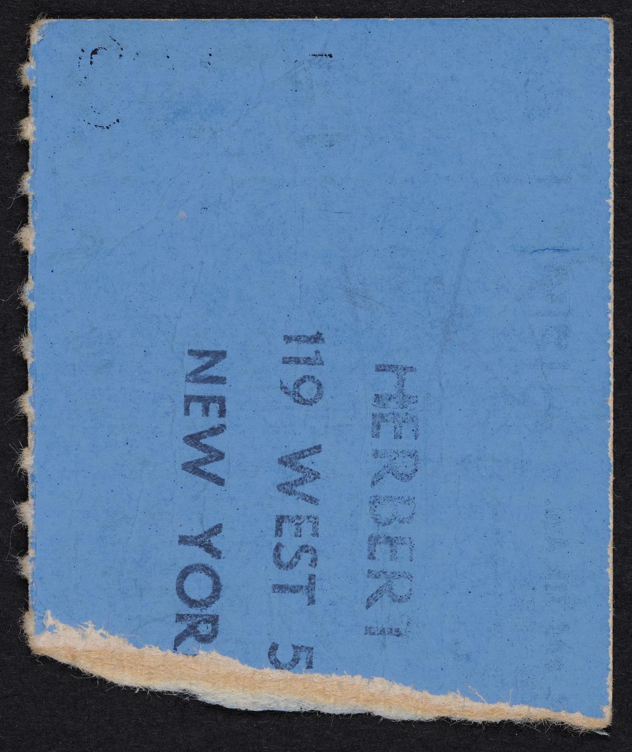 Ticket for Alicia de Larrocha, March 16, 1975 (back)