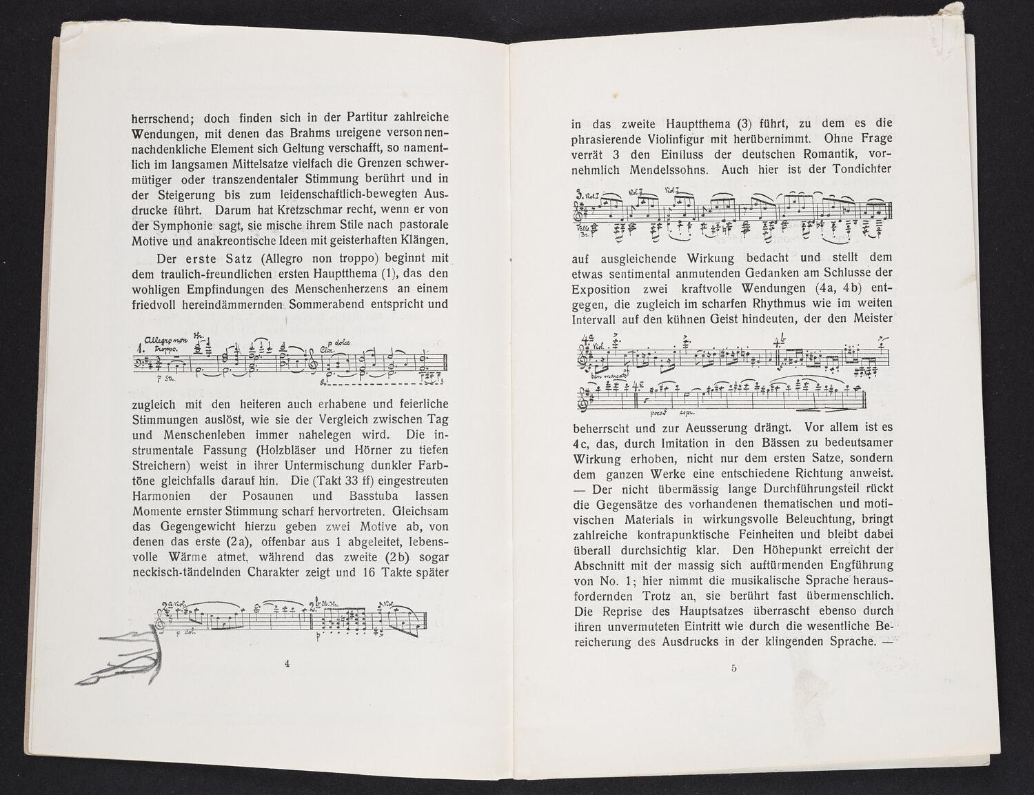 Sketches on concert program pages possibly of Richard Strauss with Königliches Kapelle