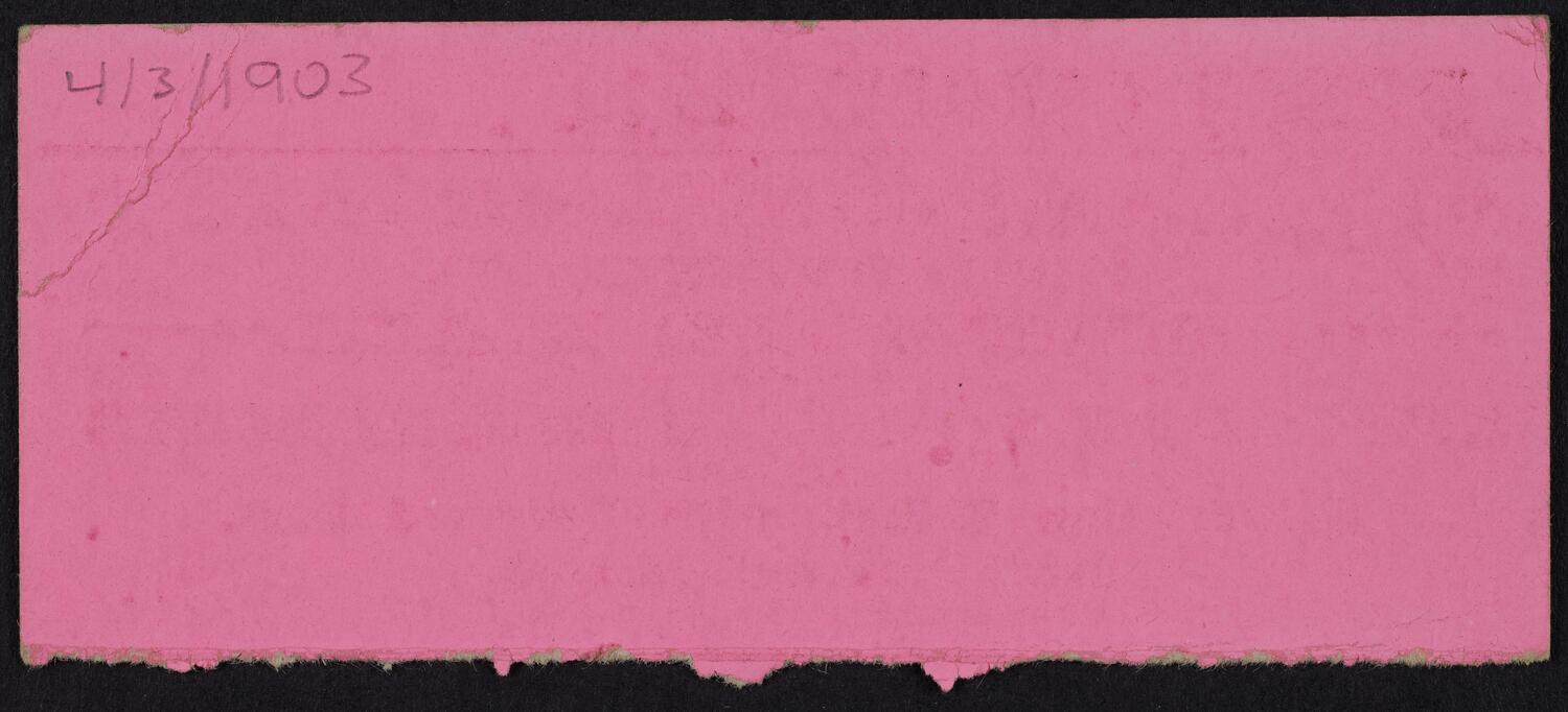 Ticket for Philharmonic Society of New York: Series of 8 Public Rehearsals, 1902-1903 (back)