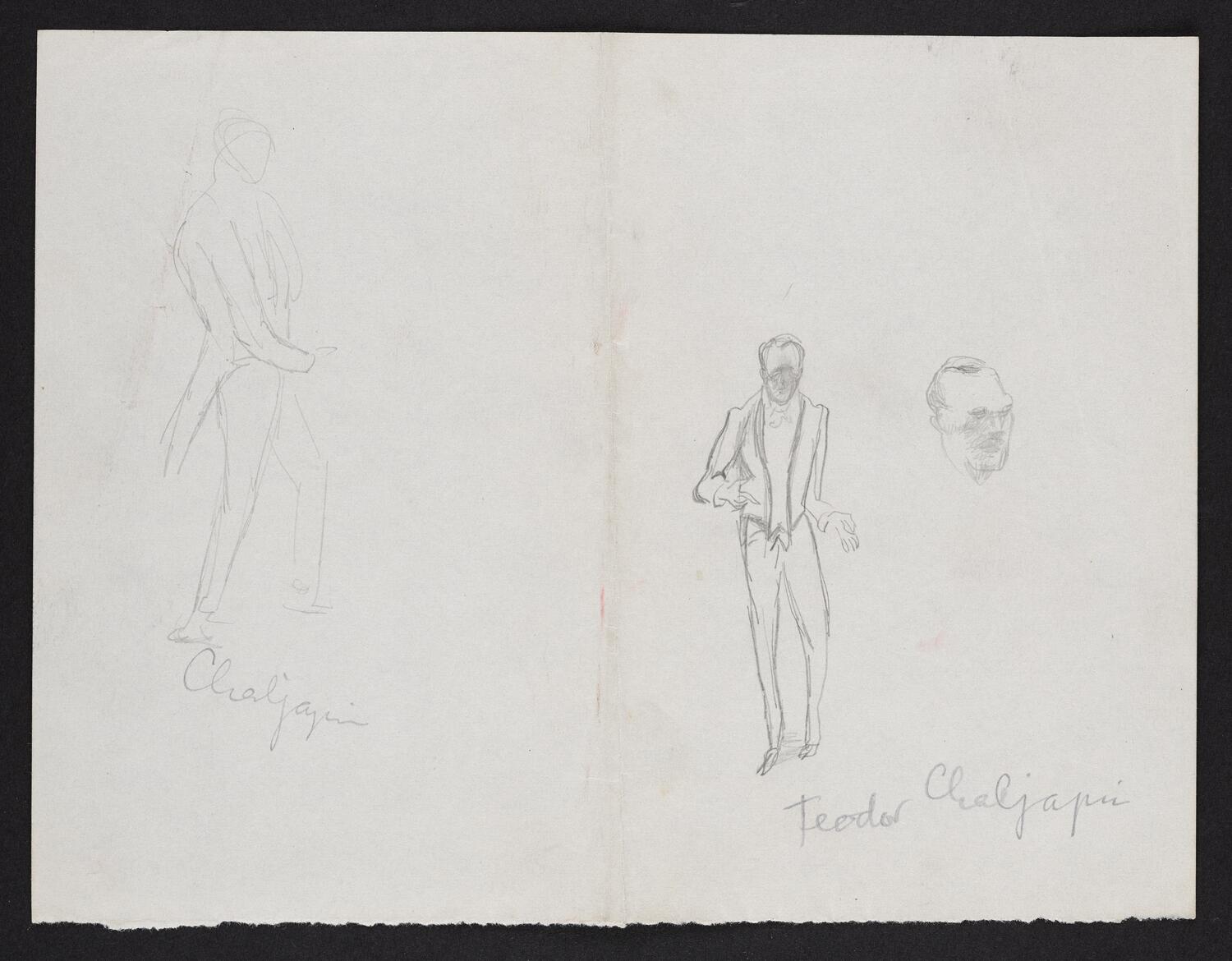 Sketches of Feodor Chaliapin in various poses