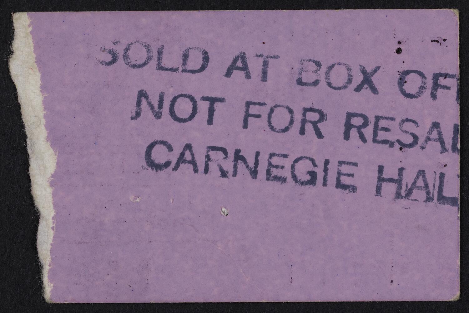 Ticket for Engelbert Humperdinck, June 11, 1982 (back)