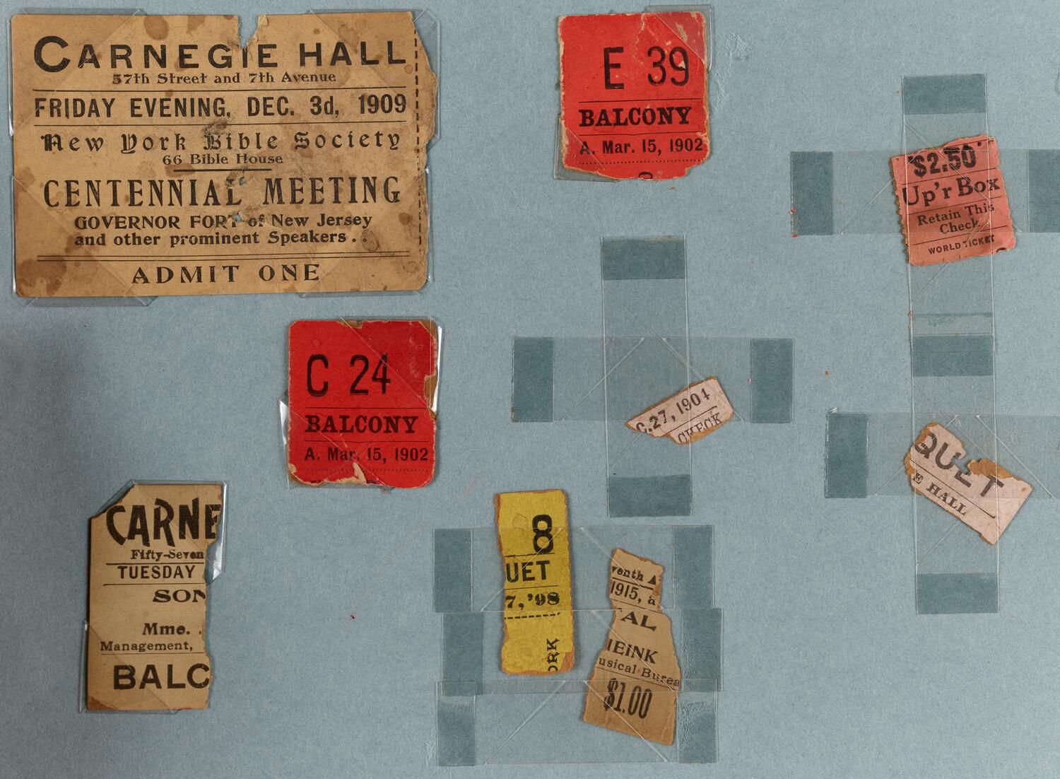 Various tickets and ticket stubs