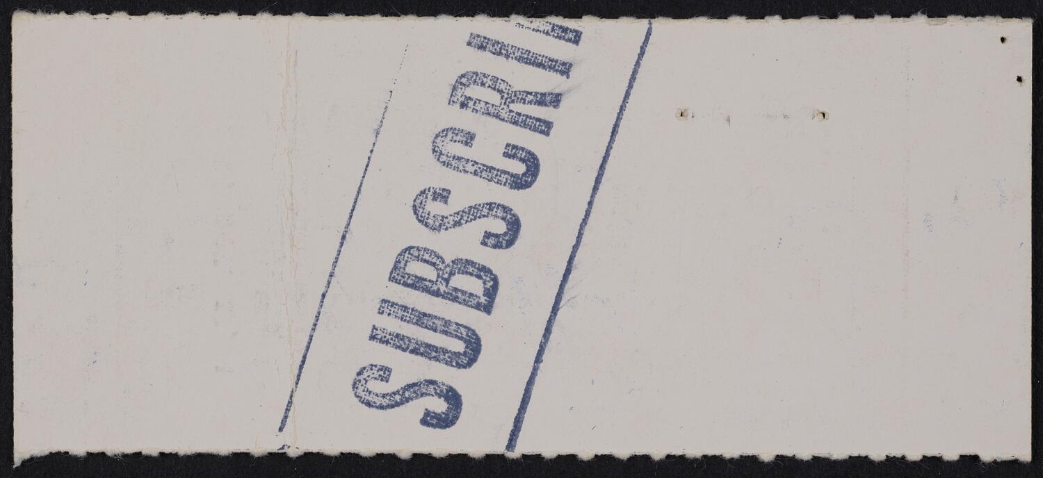 Ticket for Detroit Symphony Orchestra, October 31, 1969 (back)