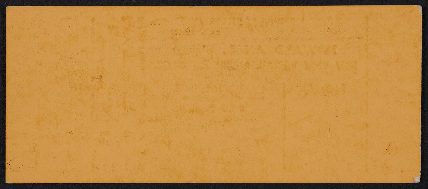 Ticket for Howard Aibel, November 3, 1969 (back)