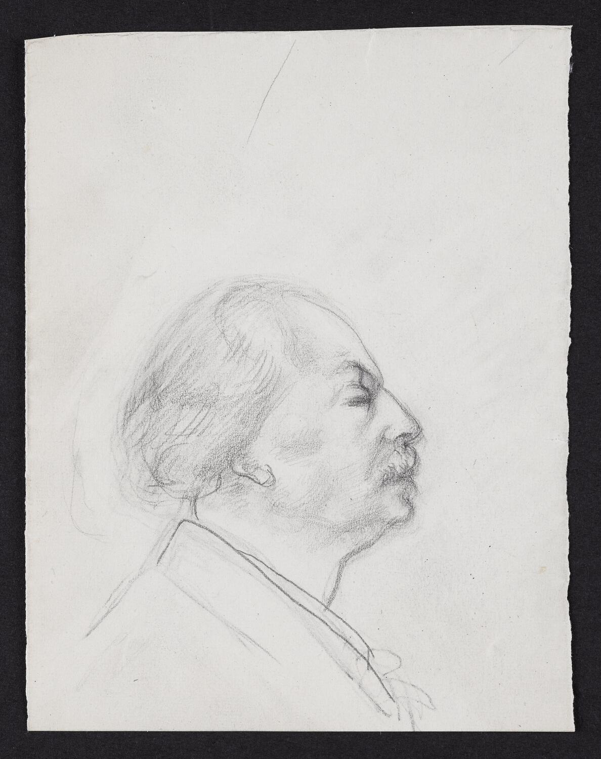 Sketch of Arturo Toscanini in profile facing right