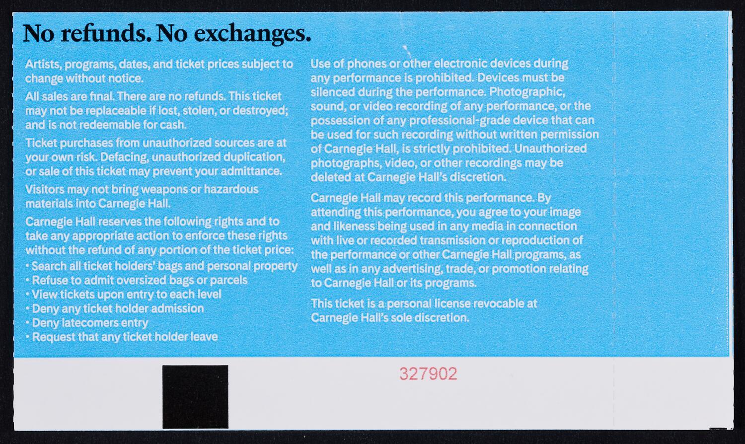 Ticket for Opening Night Gala: Los Angeles Philharmonic, October 8, 2024 (back)