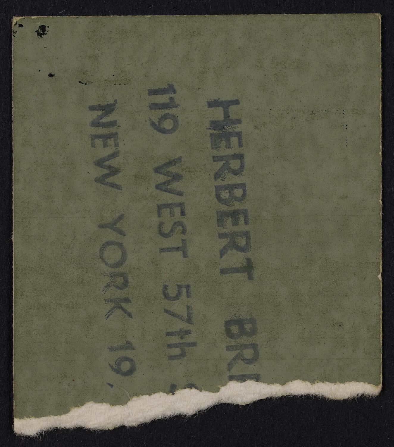 Ticket for Luciano Pavarotti, February 18, 1973 (back)