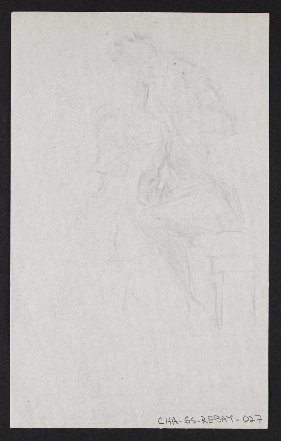 Sketches of figure playing string instrument