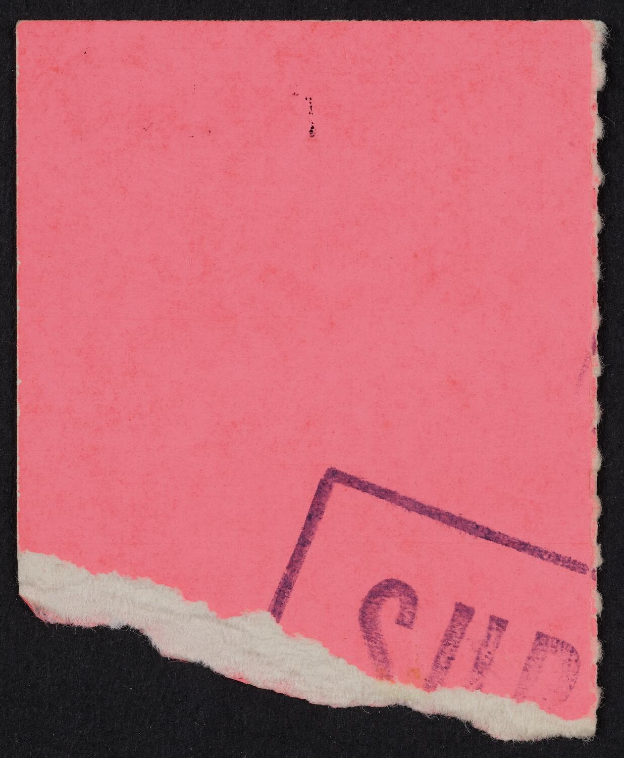 Ticket for Handel Society of New York, March 27, 1972 (back)
