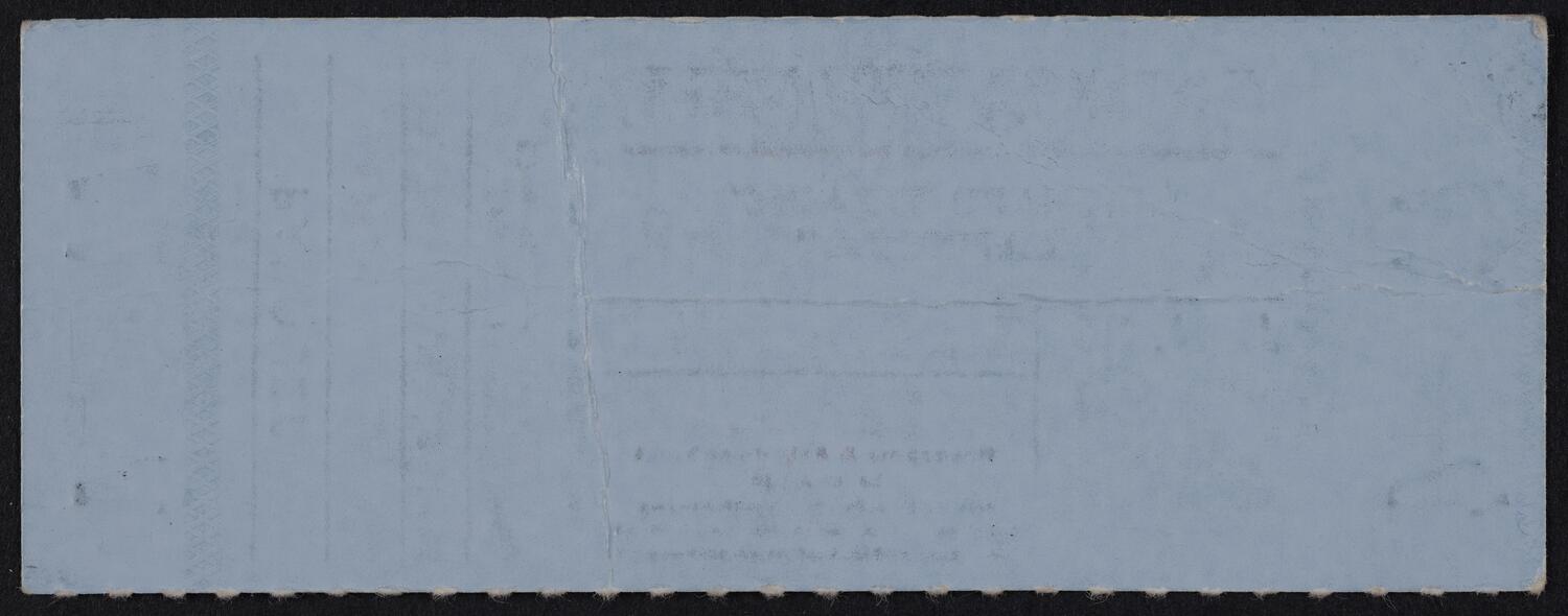 Ticket for Richard Strauss' "Capriccio," January 28, 1986 (back)