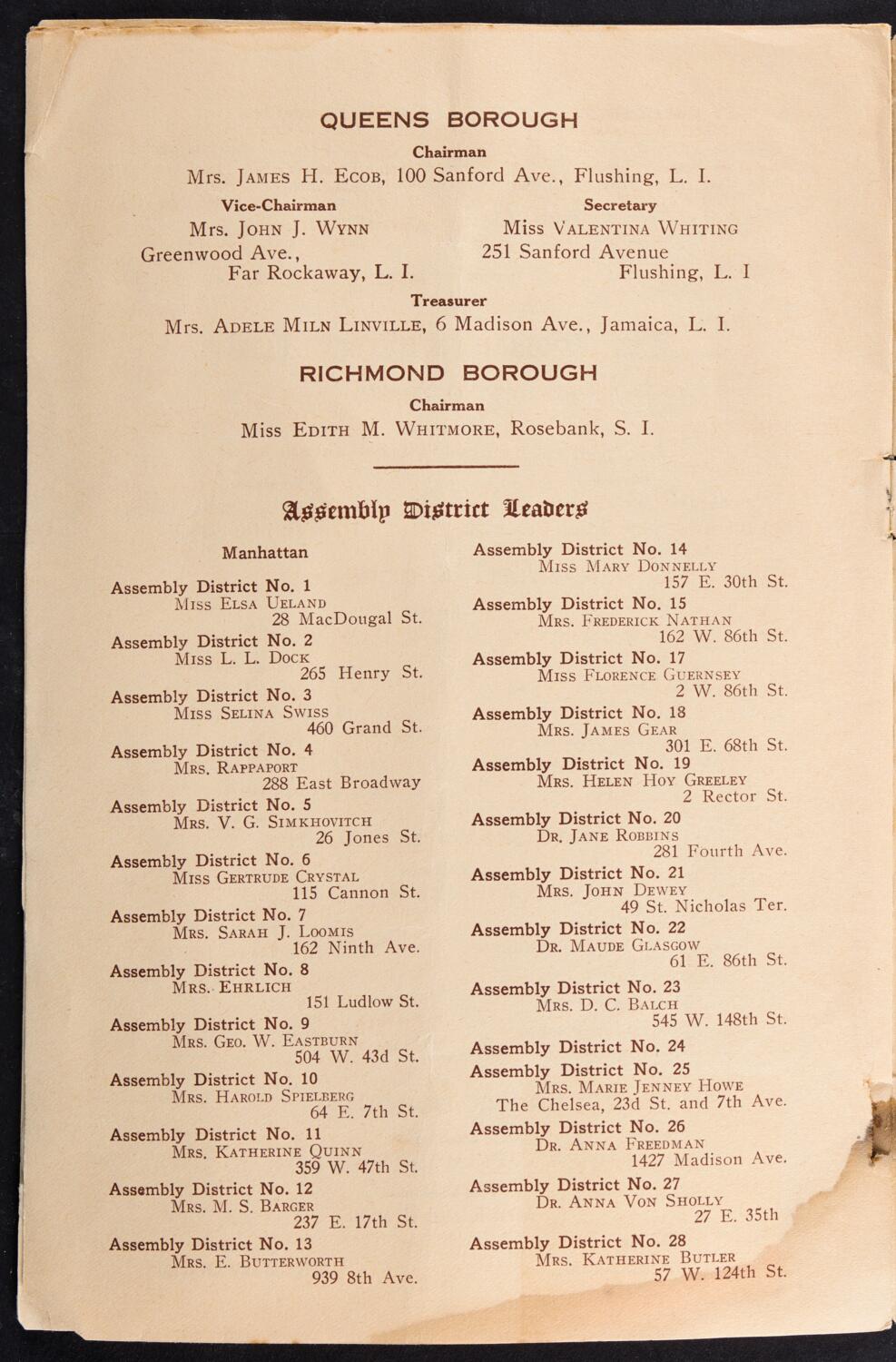 Woman Suffrage Party Convention, October 28, 1910, souvenir program page 6