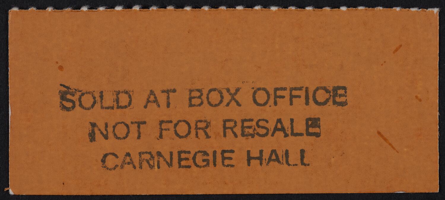 Ticket for New Music Consort, October 13, 1983 (back)