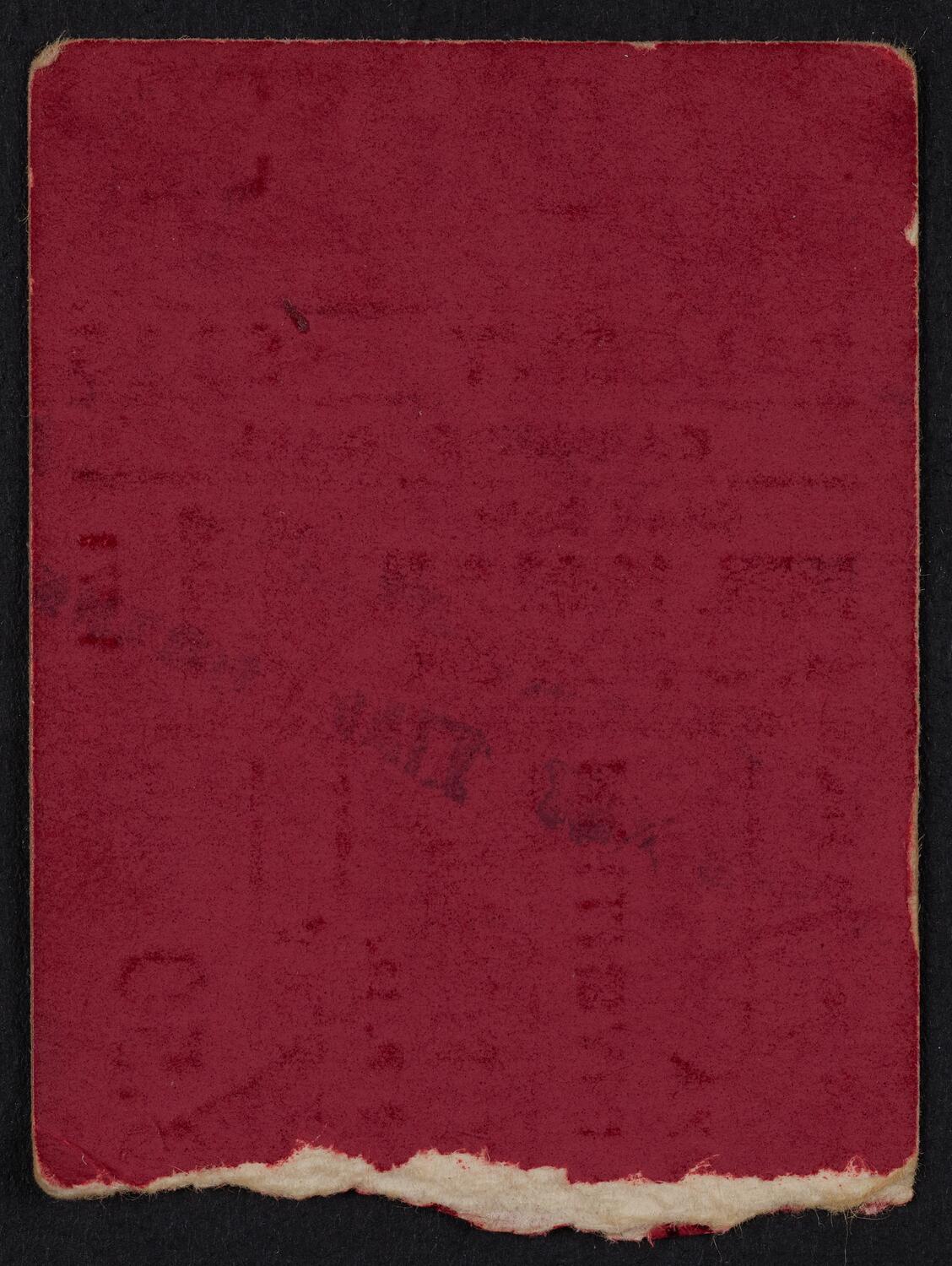 Ticket for Frank Zappa and The Mothers of Invention, October 11, 1971 (back)