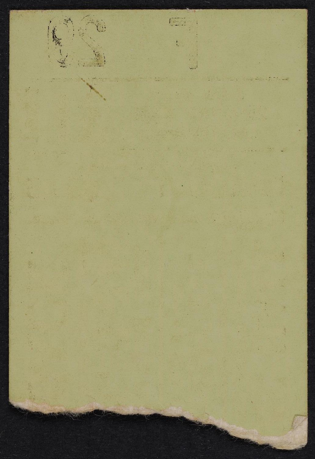 Ticket for Erna Sack, October 31, 1954 (back)