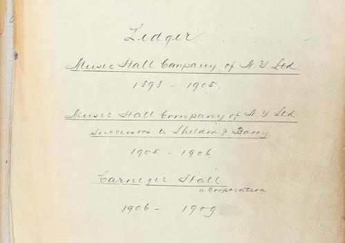 For a glimpse into the Hall’s early history, dive into accounting ledgers tracking rentals and expenses from 1891 to 1925. The Music Hall Company of New York operated Carnegie Hall from its opening in 1891 until Robert Simon Sr. purchased it from Louise Carnegie. The New York Public Library holds the physical ledgers and collaborated with Carnegie Hall to have the ledgers digitized.