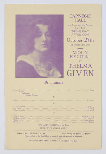 Discover the items that were originally intended to advertise upcoming performances and gatherings. The printed ephemera in this collection documents a variety of events on Carnegie Hall’s stages from the 1890s to 1920s, including concerts and non-musical events such as lectures, meetings, and political rallies.